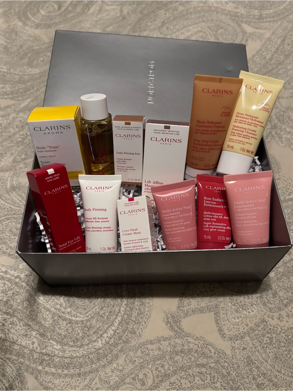 Clarins 12-Piece Deluxe Travel Size Skincare Bundle NEW – $220 Value
